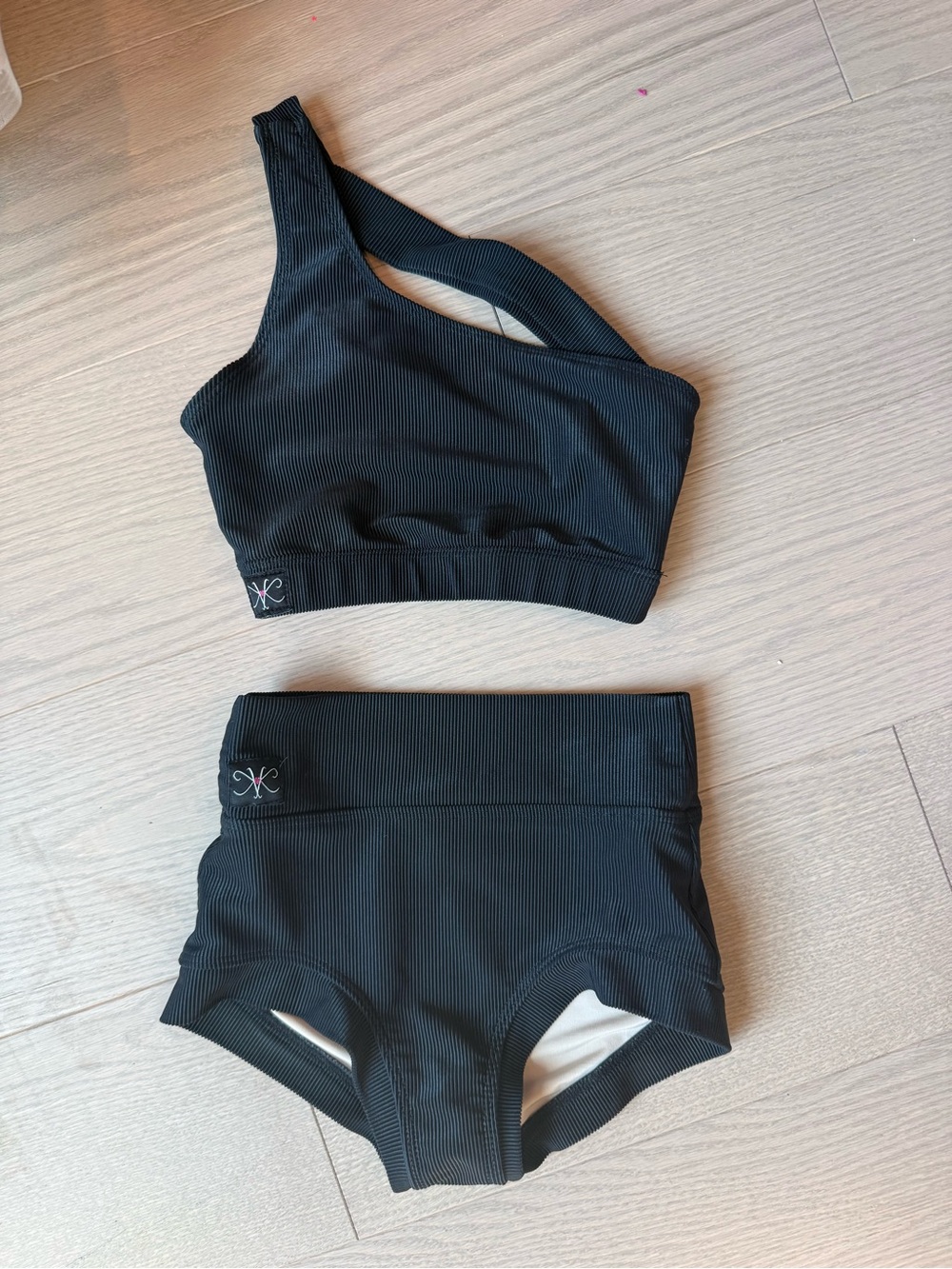 Kandi Kouture Black Asymmetric Dance Top and Shorts Set CL 7/8